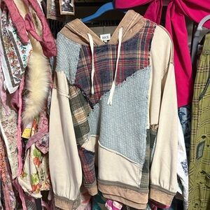 BKE Brown and Tan Textured Hoodie